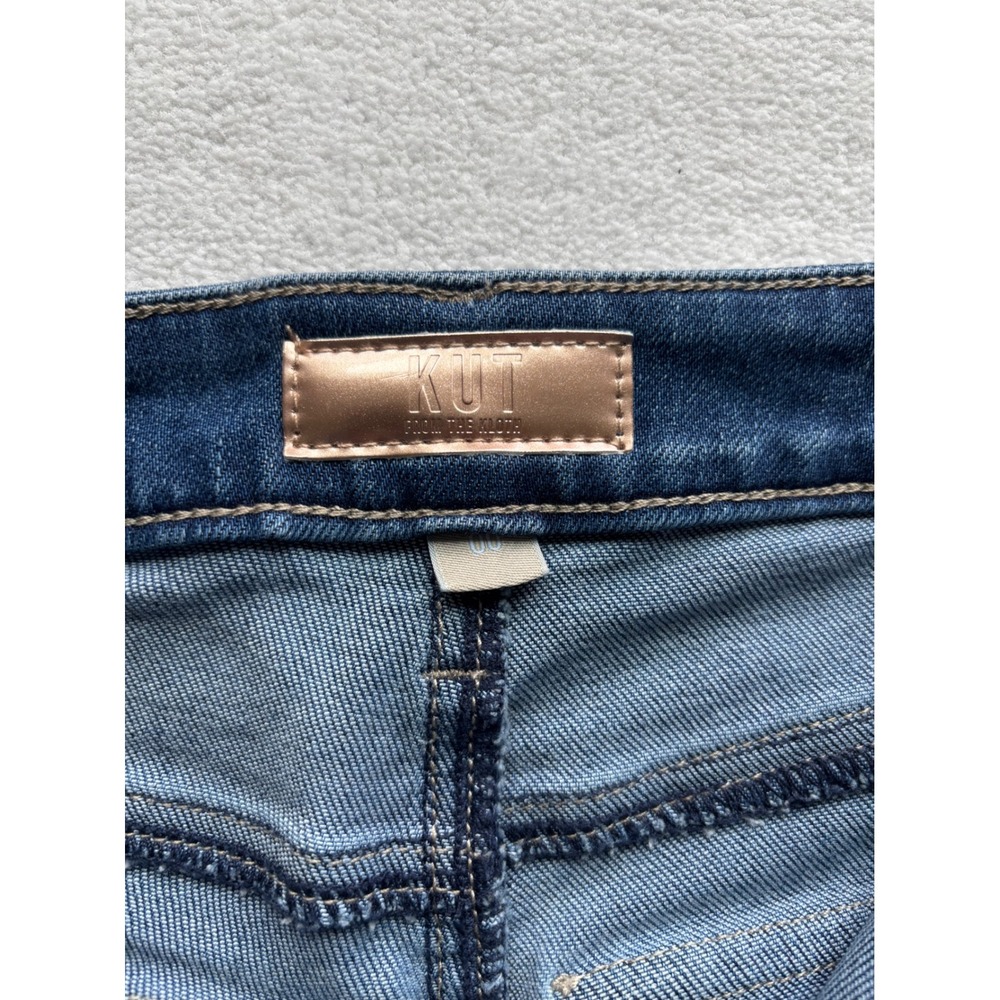 Kut from the Kloth Reese Straight Leg Jeans Women 00 Blue Crop Utility Seam - Picture 3 of 10